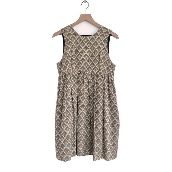 Jenni Kayne Green and Gold Sleeveless Mini Dress Size 6 - Picture 7 of 7